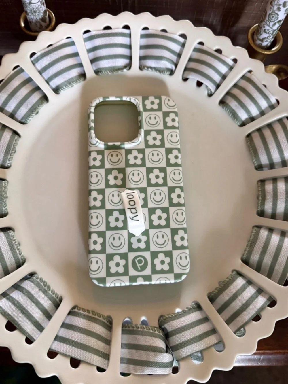 Loopy 15 Pro Max Groovy Sage Checkered Case